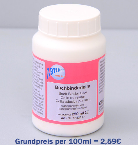 250ml Buchbinderleim -Transparent- Leim Klebstoff Binder Glue