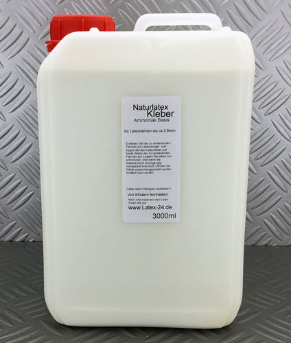 5 Liter Naturlatex Kleber Latexmilch Ammoniak Basis  bis 0,6 mm Latexbahnen