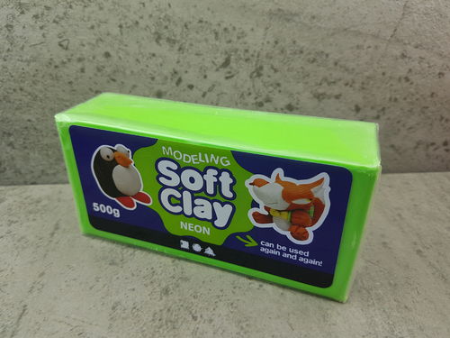 Soft Clay Neon Grün 500g